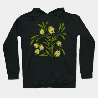 Folk flowers floral art print Flowers abstract art Hoodie